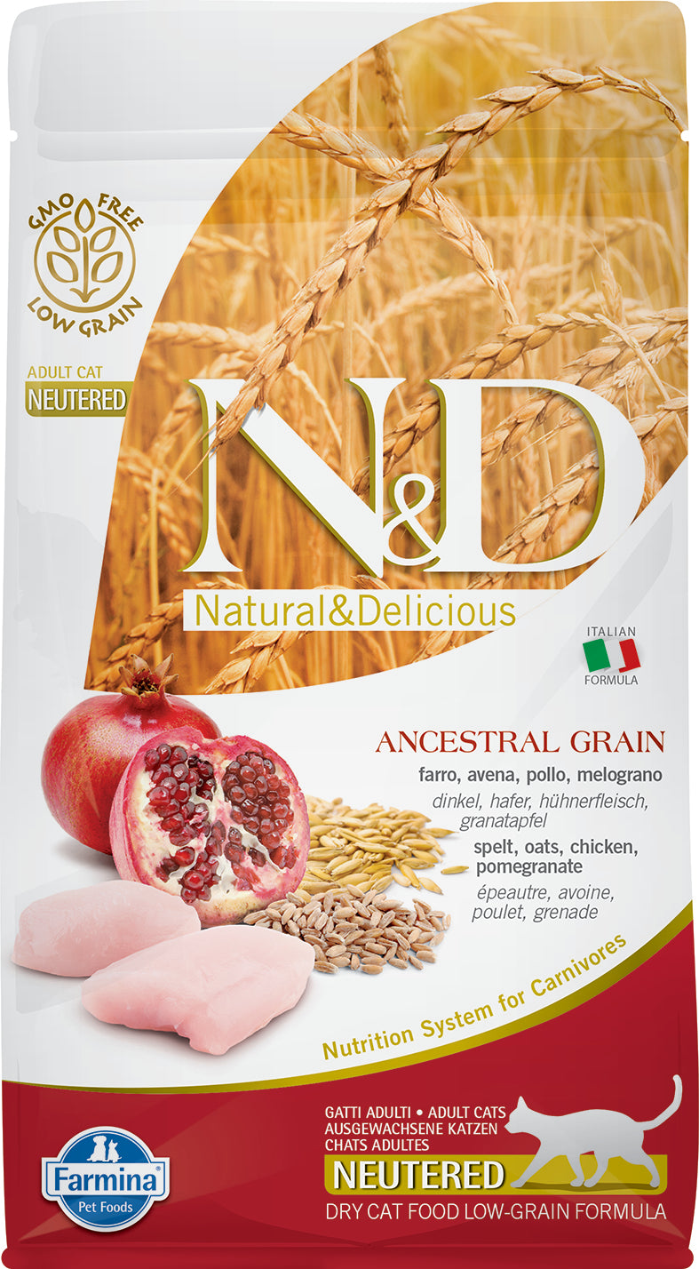 N&D CAT LG Neutered Chicken & Pomegranate 1,5kg