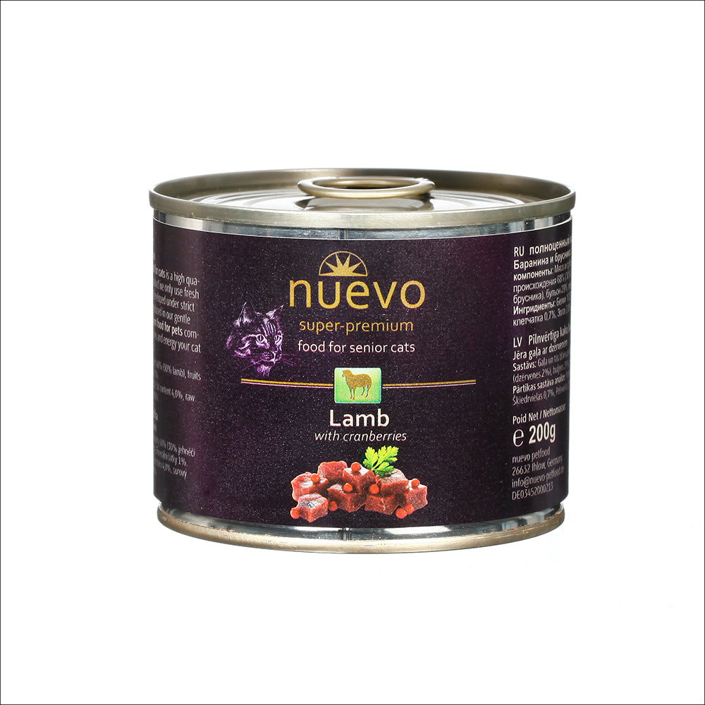Nuevo kočka Senior Jehněčí s brusinkami konz. 200g
