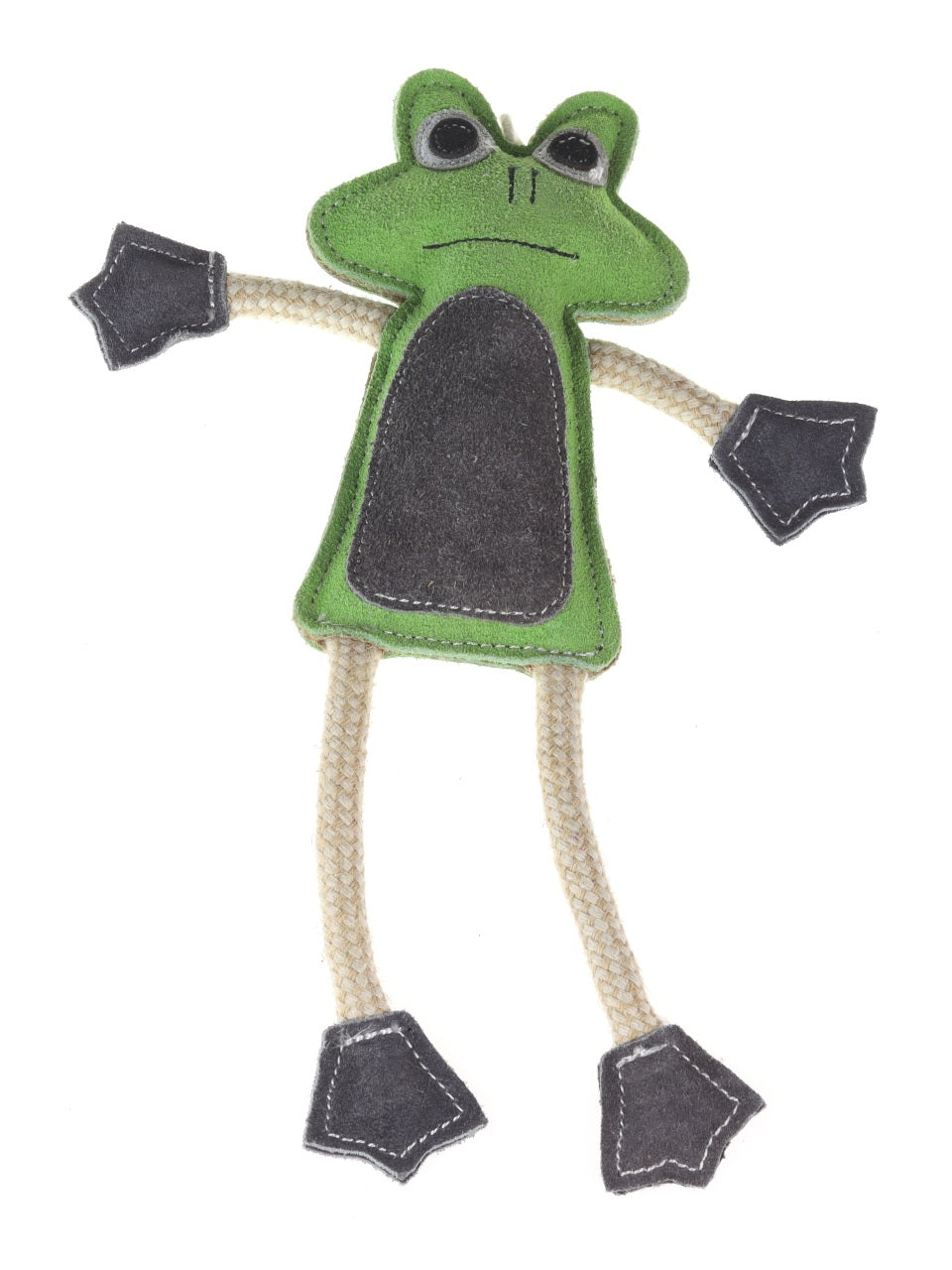 Hračka pes animALL Žába s provazy kůže, barevná 33cm