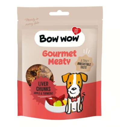 Bow wow poch. Masíčka s játry, jablkem a kurkumou 60g