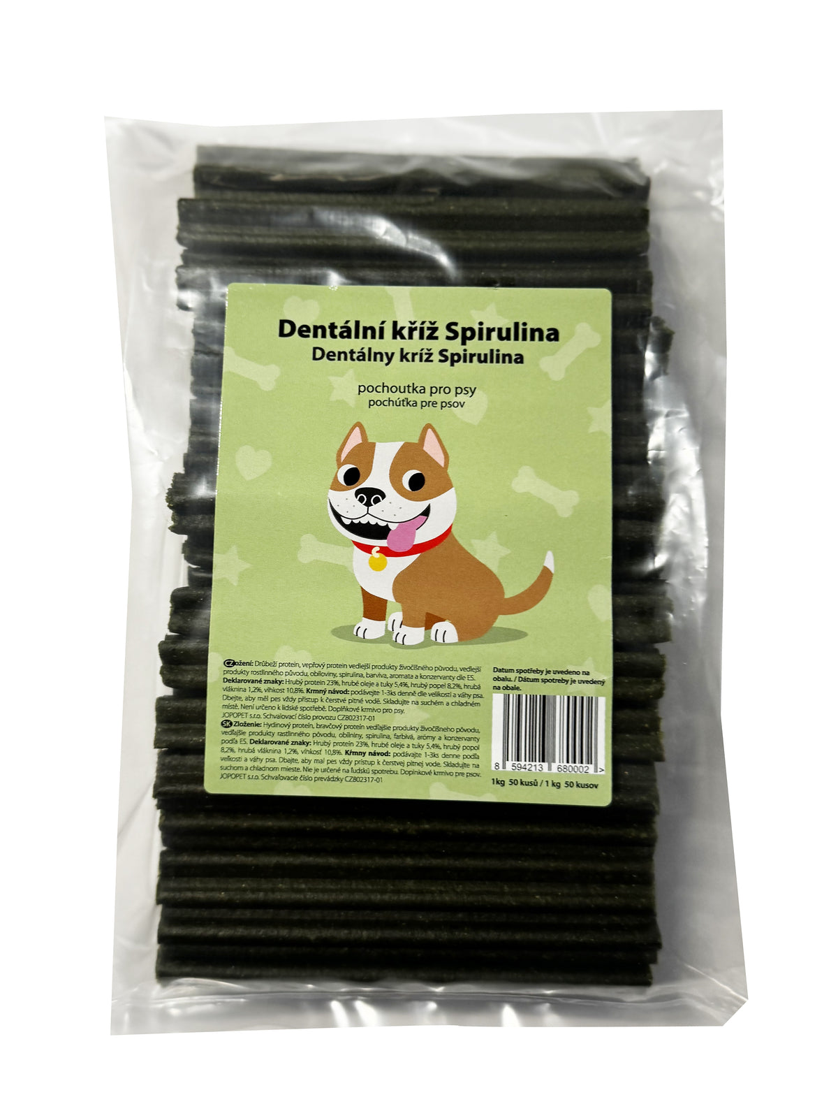 Pochoutka Dentální kříž Spirulina 50ks
