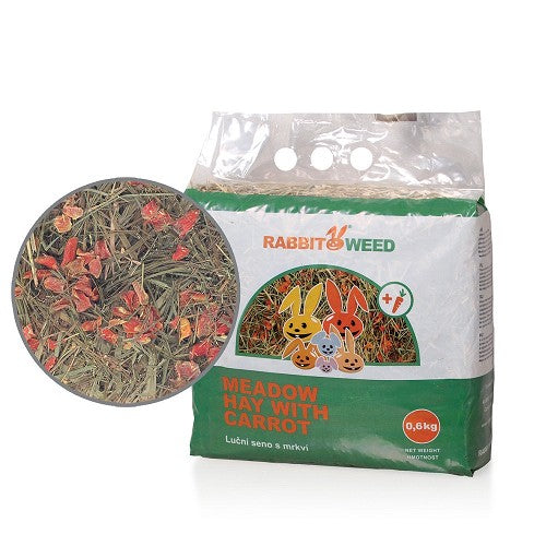 Rabbit Weed seno luční s mrkví, 0,6 kg